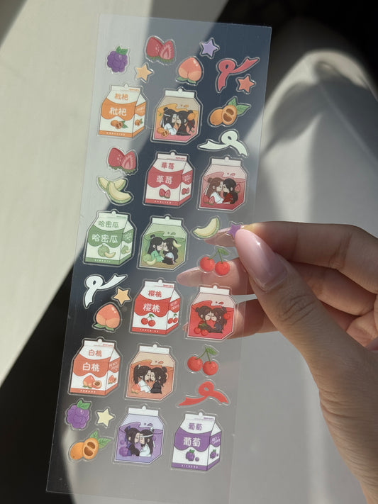 Danmei Juice Boxes Deco Sticker Sheet