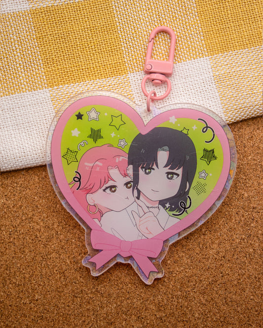 Green Yuri JUMBO Heart Charm