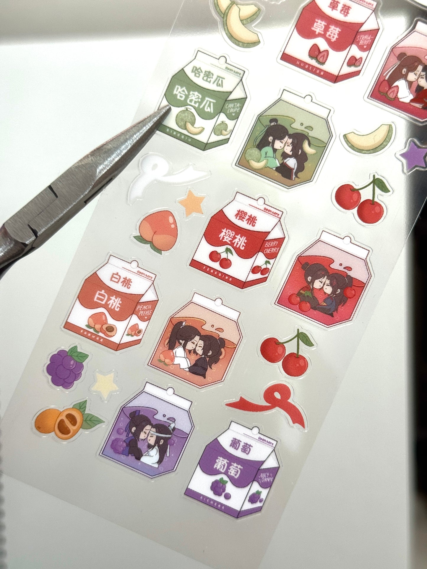 Danmei Juice Boxes Deco Sticker Sheet