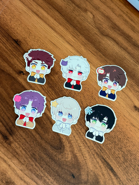 Bow Scarf Chibi Stickers | Love and Deepspace