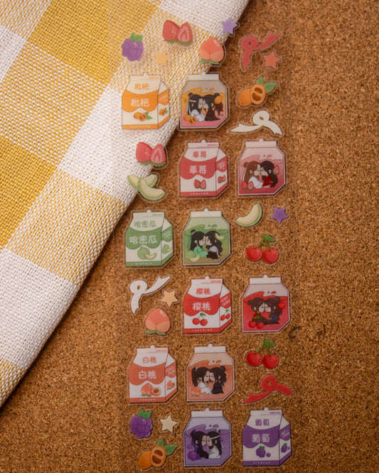 Danmei Juice Boxes Deco Sticker Sheet